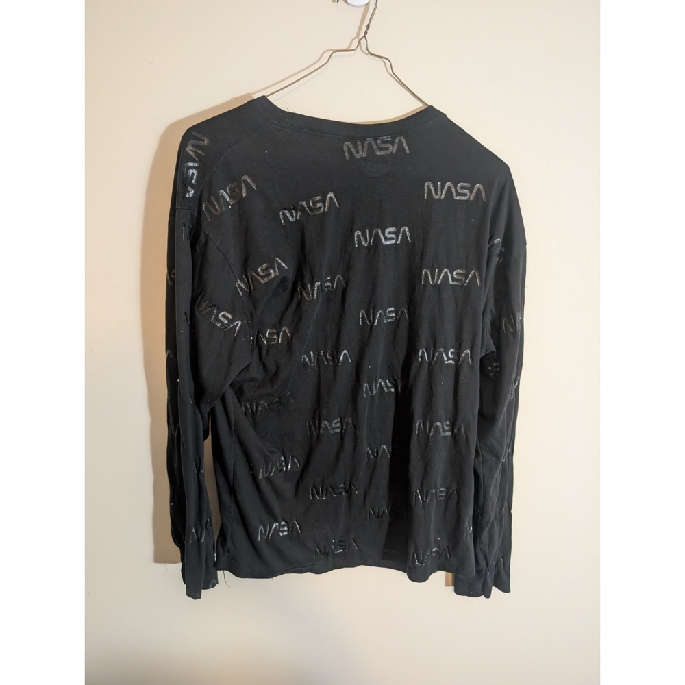 NASA Women's 2XL Black Fleece Pullover Crewneck Raglan Logo Sweatshirt - Picture 4 of 6